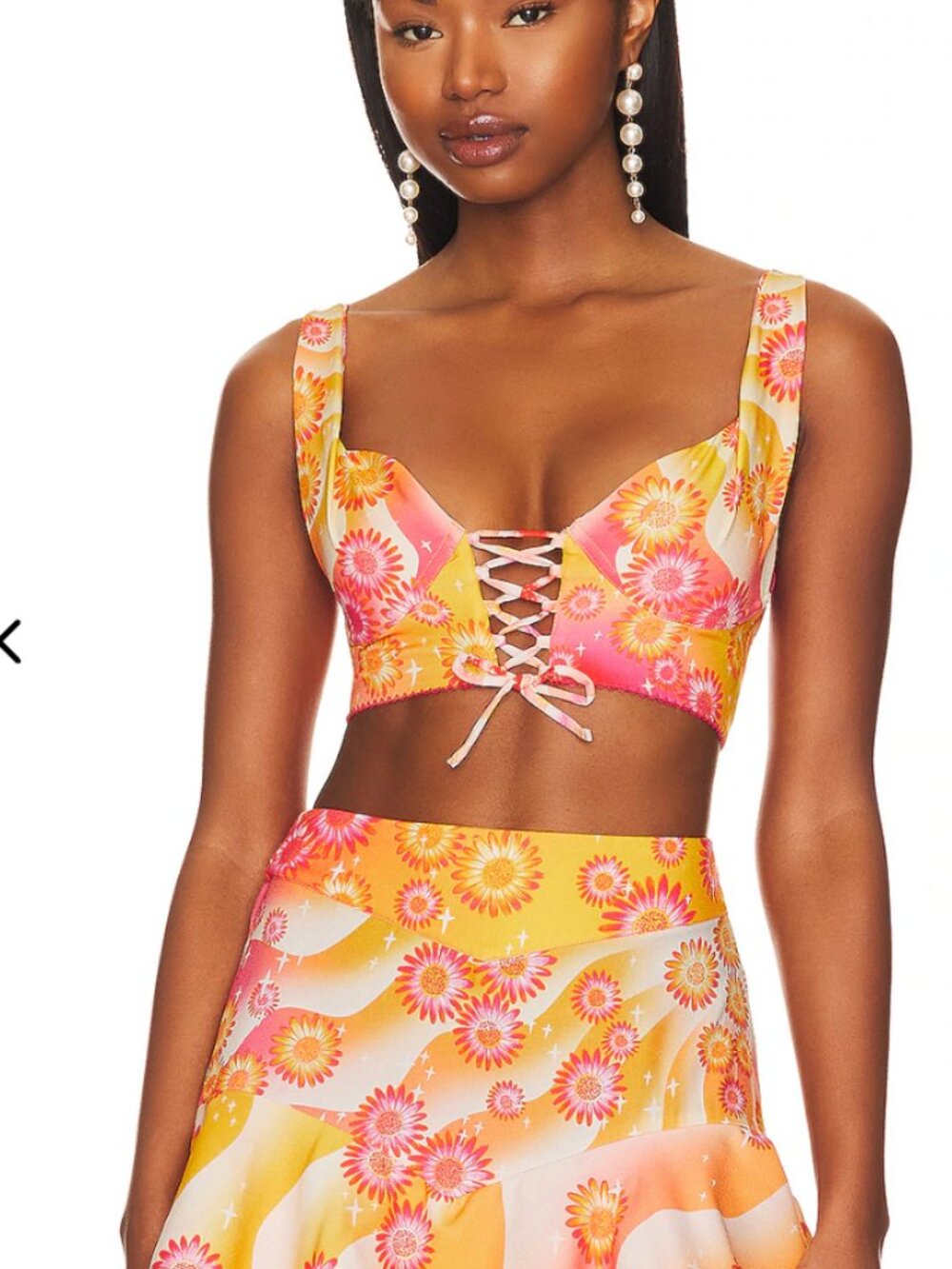 Agua Bendita x Revolve Solaris multi mini skirt and top NWT S